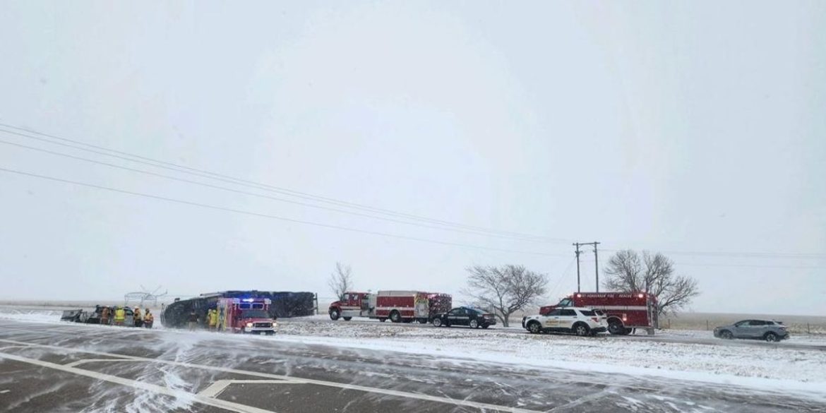 Blizzards conditions and ice make central US travel dangerous